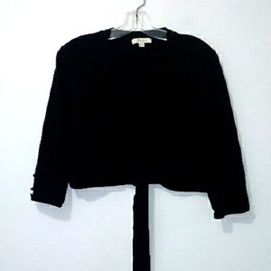 Jessica black tie front cropped cardigan